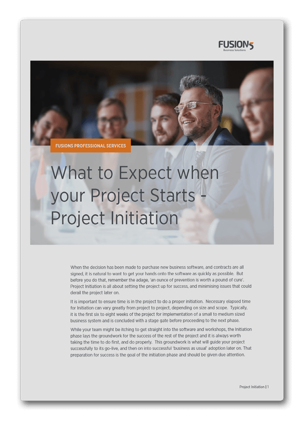Fusion5 Professional Services Project Initiation Factsheet