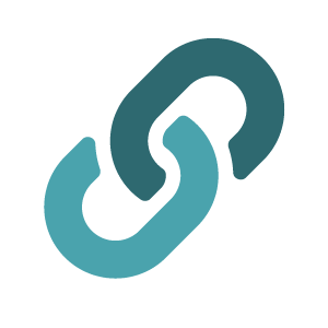 Chain link icon in teal