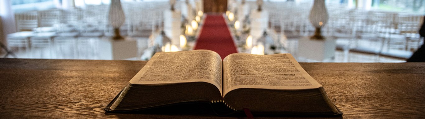 Open Bible in a church.