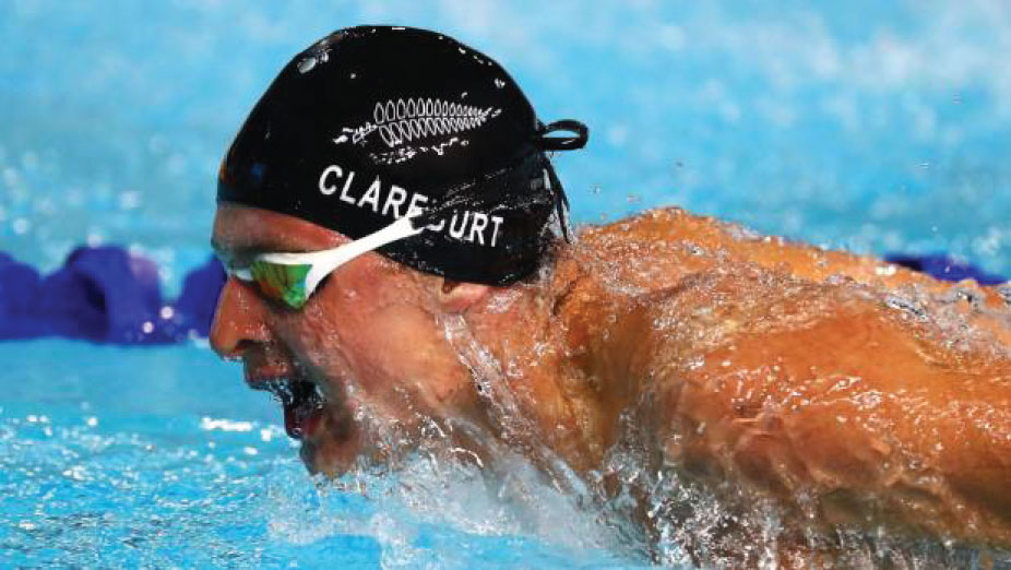 Lewis Clareburt in action in the swimming pool. 