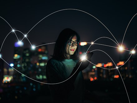 Social Connecting in smart city at Night