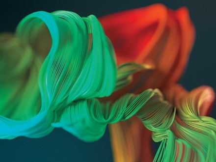 Macro image of fiber optics in brilliant colors.