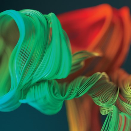 Macro image of fiber optics in brilliant colors.